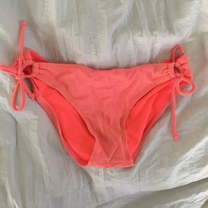 Coral tie bikini bottom